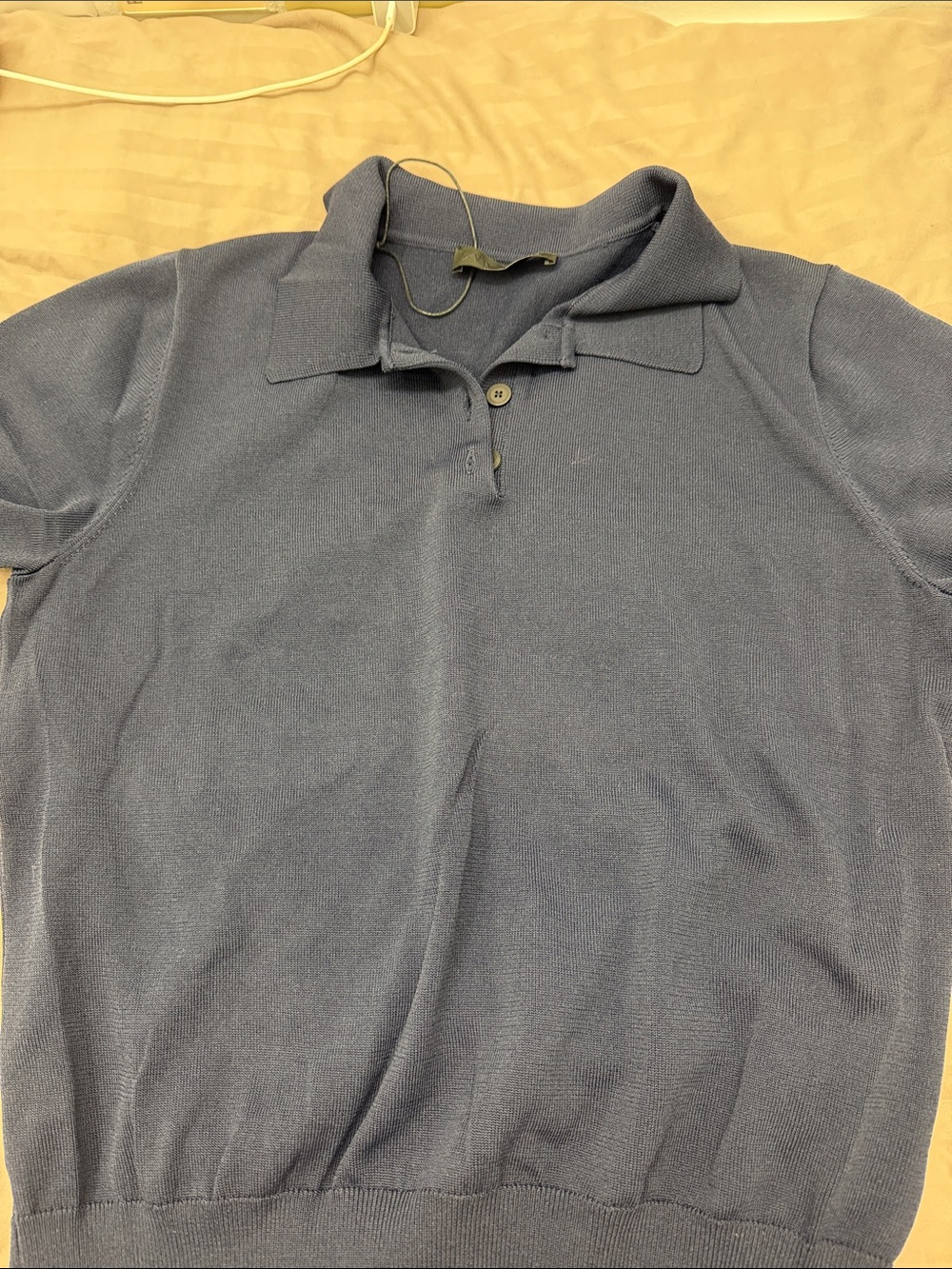 Zara women’s navy Short-Sleeve Polo